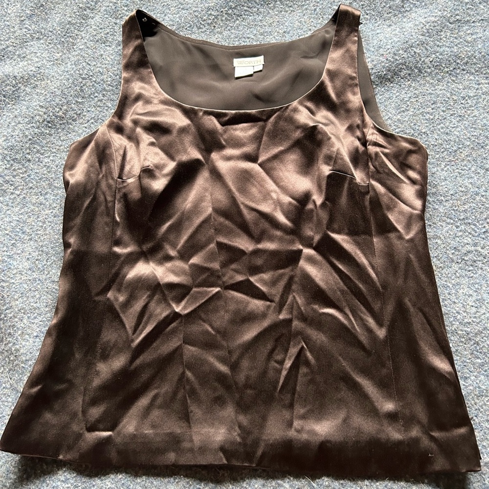 Luxurious Silk Chocolate Brown Top
